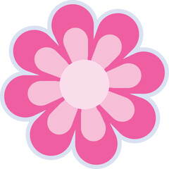 Pink Flower Icon Vector