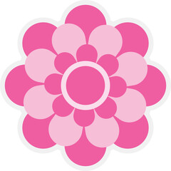 Pink Flower Icon Vector
