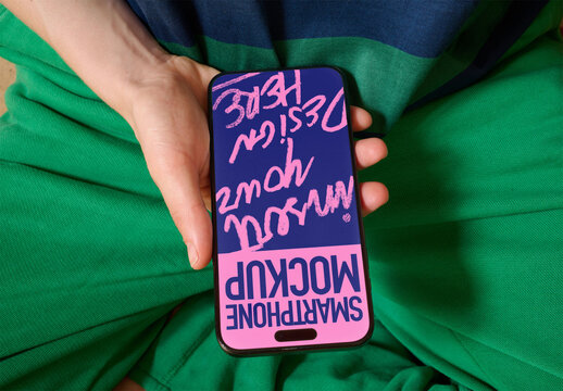 Mockup Smartphone Screen Held in Hand