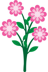 Illustration of a Pink Flowers on Pot