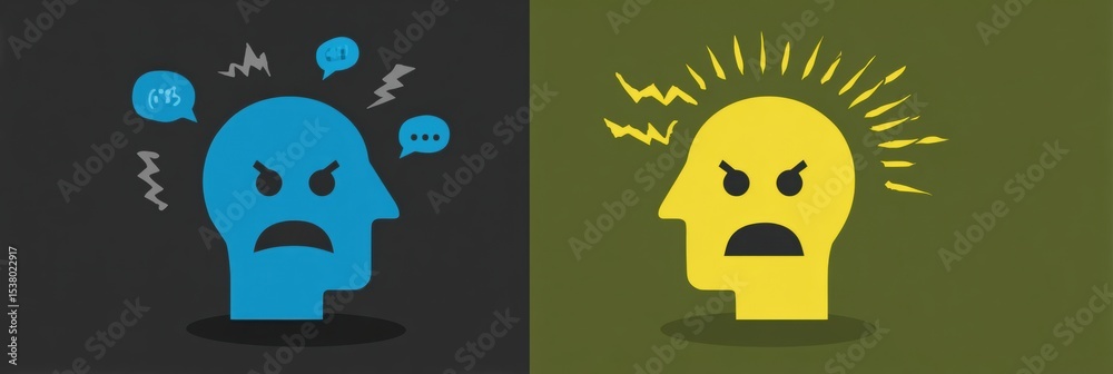 Aufkleber Exploring the Key Differences Between Reacting and Responding in Emotional Situations and Their Impact on Interpersonal Communication