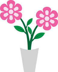 Illustration of a Colorful Flowers on Pot