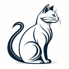 Lazy Cat illustration background isolated white 