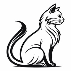 Lazy Cat illustration background isolated white 