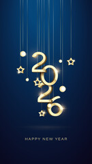 3D 2026 Happy new year letters banner, 2026 Happy new year vector art and illustration. 2026 Happy new year letters banner, Happy new year vector art and illustration. can use for, landing page, templ