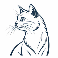 Lazy Cat illustration background isolated white 