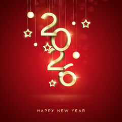 3D 2026 Happy new year letters banner, 2026 Happy new year vector art and illustration. 2026 Happy new year letters banner, Happy new year vector art and illustration. can use for, landing page, templ