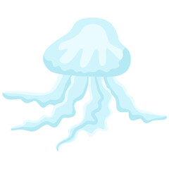 A jellyfish isolated on a transparent background.Vector illustration of a marine animal.
