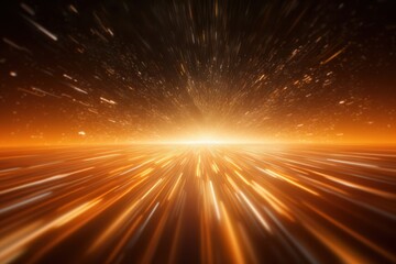 Obraz premium Vibrant cosmic landscape depicting light trails in a vast universe at dusk