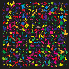 Multicolor triangle texture. Abstract sharp pattern. Color vector chaos. Geometric element field.