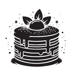 Black Pancakes Silhouette Vector, High Quality Illustration on White Background