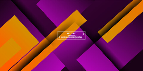 Abstract overlapping square 3D background with gradient purple and orange color design. Trendy pattern with shadow. Vector Eps10