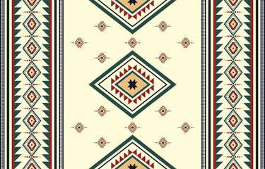 Vector illustration of geometric or ethnic seamless pattern traditional design for background