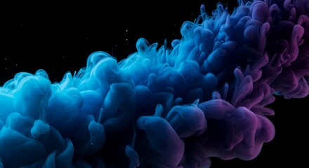 Obraz premium Abstract Blue and Purple Ink Swirls A Mesmerizing Visual Abstract