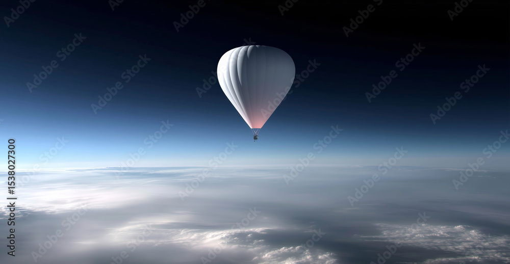 Poster a weather balloon ascends through the atmosphere, carrying advanced sensors designed for monitoring 