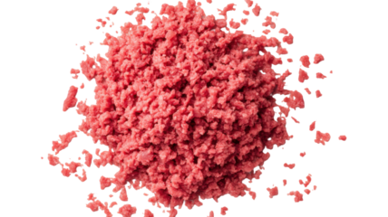 Title: Raw Minced Meat Isolated on White Background Fresh Ground Beef Texture