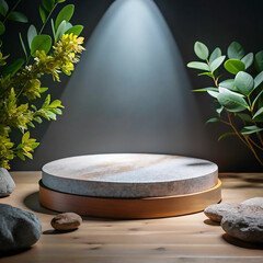 spa stones and towel mockup stage design