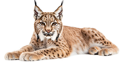Obraz premium lynx in front of white background
