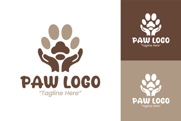 Brown Paw Logo for Stylish Pet Brand and Business Identity