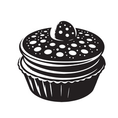 Black Poffertjes Silhouette Vector, High Quality Illustration on White Background