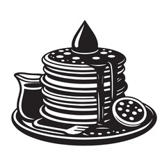 Black Poffertjes Silhouette Vector, High Quality Illustration on White Background