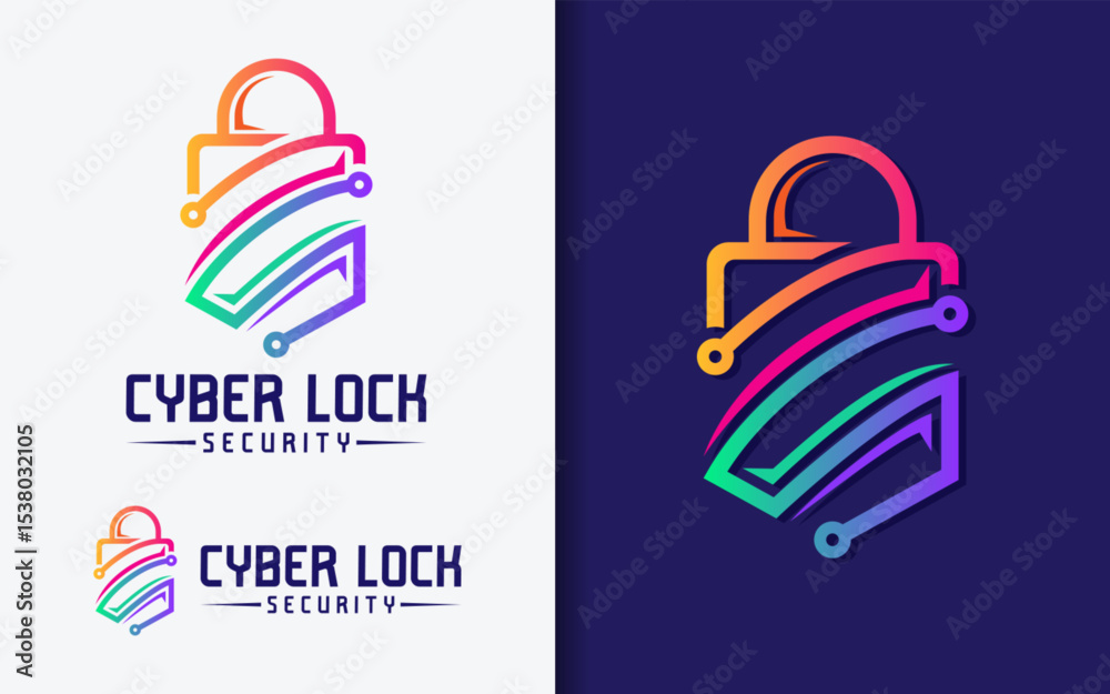 Poster shield and tech elements combined in digital security logo, symbolizing strong data protection and a