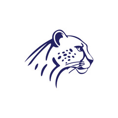 Tiger head silhouette line art logo