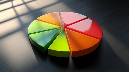 Simple business pie chart in D with drop shadow and neat legend on side