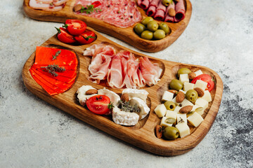 wooden hand-made snack serving tray