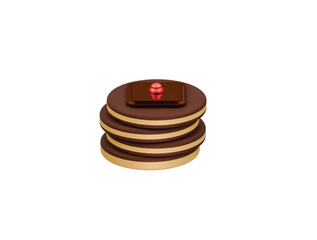 pancake icon 3d illustration render