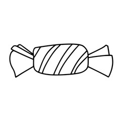 Wrapped Candy Flat Outline