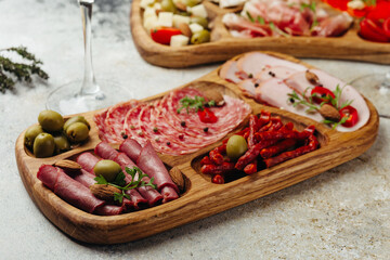 wooden hand-made snack serving tray