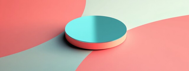 Abstract Pastel Colors Background with Round Display Platform for Product Presentation