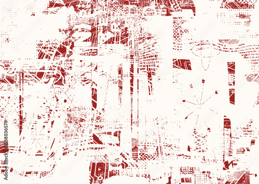 Aufkleber Glitch distorted geometric shape . Noise destroyed logo . Trendy defect error shapes . Glitched frame .Grunge textured . Distressed effect .Vector shapes with a halftone dots screen print texture.
