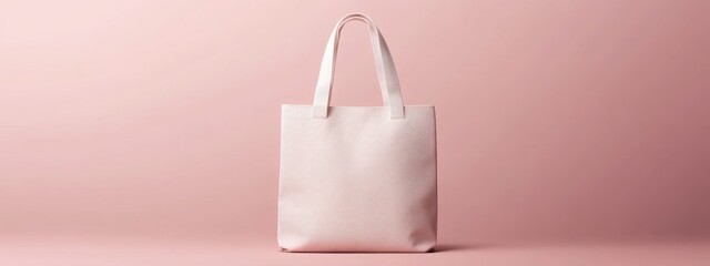 Elegant Pink Tote Bag Mockup Minimalist Studio Shot Blank Canvas for Branding Fashion Accessory