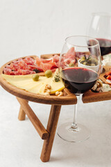 wooden hand-made snack serving tray