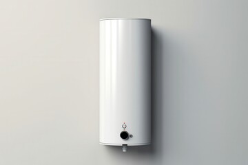 Modern water heater installed on a minimalist wall in a contemporary home interior