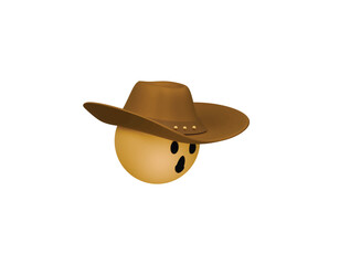 leather hat icon 3d illustration render