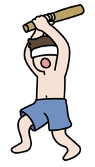 スイカ割りのベクターイラスト