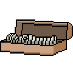 pixel art of mummy corpse coffin open