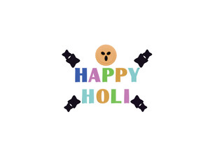 happy Holi greeting icon 3d illustration render