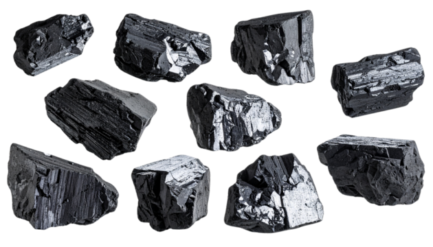 Coal isolated on transparent background.