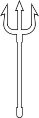 Trident devil, satan line icon. Pitchfork Poseidon weapon, Neptune spear vector. Symbol hell and evil illustration isolated on transparent background. Symbolizing strength, mythology, maritime theme.