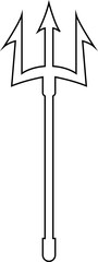Trident devil, satan line icon. Pitchfork Poseidon weapon, Neptune spear vector. Symbol hell and evil illustration isolated on transparent background. Symbolizing strength, mythology, maritime theme.