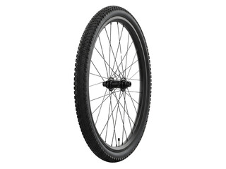 Black Bicycle Wheel with Spare Parts Transparent Background Cycling Repair and Maintenance Concept