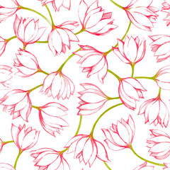 Easy delicate seamless floral pattern of white blurred flowers and buds Wedding design bridal bouquet