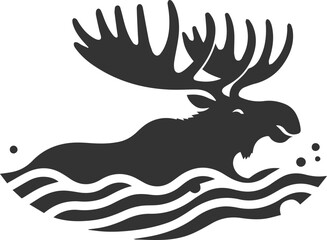Moose forest animal vector illustration silhouette