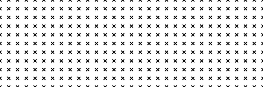 Diagonal plus seamless pattern. Simple geometric cross texture. Graphic cross symbol grid. Plus sign repeat pattern. Graphic texture. Vector illustration isolated on white background.