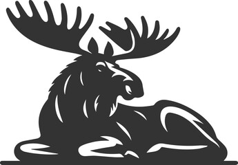 Moose forest animal vector illustration silhouette