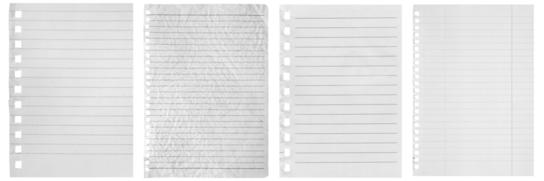 The collection isolated sheet of paper